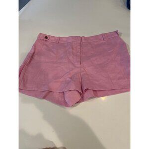 J.Crew Womens Pink Linen Blend Shorts Size 14 With Button & Zip Closure